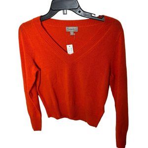 J.Crew $138 Cashmere Shrunken V-Neck Sweater Guava Size XS BM640